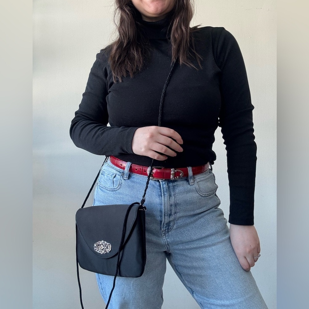 Givenchy 70’s Black Satin Shoulder Bag